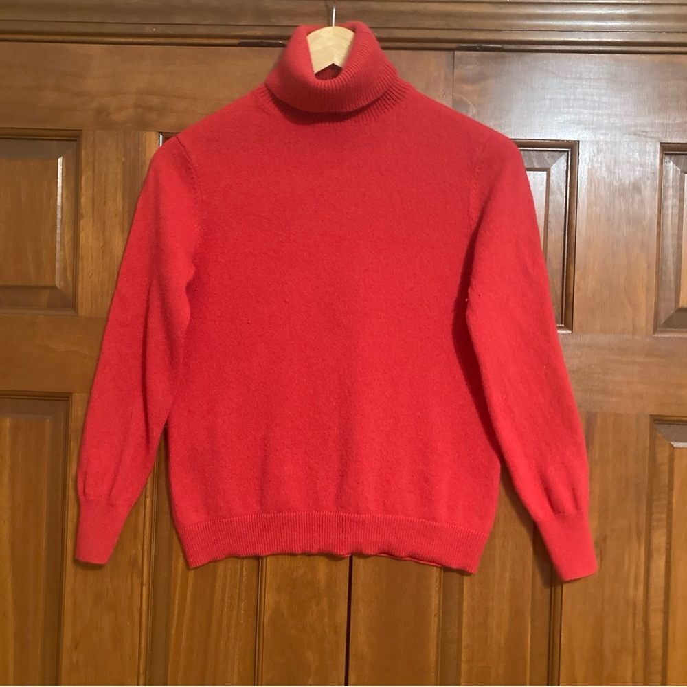 Le Corte ingels 100% cashmere Red Turtleneck Sweater women’s XS